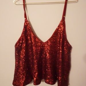 Flirty Red Sequin blousé